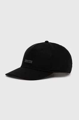 Zdjęcie produktu Armani Exchange czapka z daszkiem bawełniana kolor czarny z aplikacją 944205 4R106