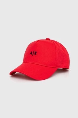 Zdjęcie produktu Armani Exchange czapka z daszkiem bawełniana kolor czerwony z aplikacją 954112 CC571 NOS