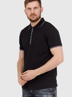 Zdjęcie produktu ARMANI EXCHANGE Czarna męska koszulka polo na suwak