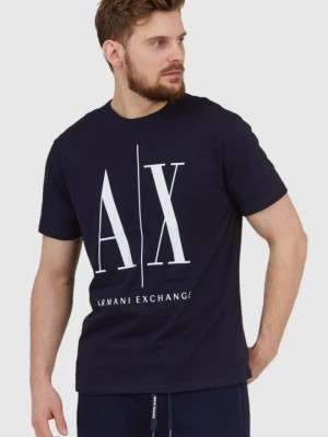 Zdjęcie produktu ARMANI EXCHANGE Granatowy t-shirt męski z dużym logo