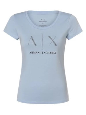 Zdjęcie produktu Armani Exchange Koszulka damska Kobiety Bawełna niebieski nadruk,