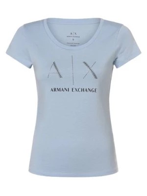 Zdjęcie produktu Armani Exchange Koszulka damska Kobiety Bawełna niebieski nadruk,