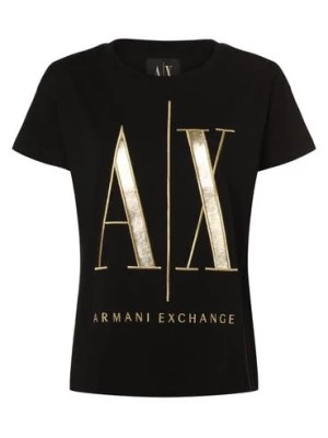 Zdjęcie produktu Armani Exchange Koszulka damska Kobiety Bawełna złoty|czarny wzorzysty,
