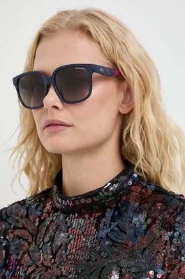 Zdjęcie produktu Armani Exchange okulary przeciwsłoneczne damskie kolor granatowy