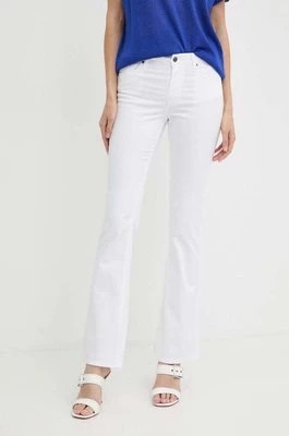 Zdjęcie produktu Armani Exchange spodnie damskie kolor biały dzwony high waist