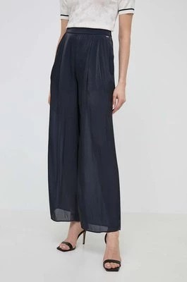 Zdjęcie produktu Armani Exchange spodnie damskie kolor granatowy szerokie high waist 3DYP19 YNUUZ