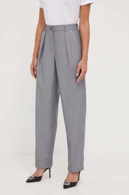 Zdjęcie produktu Armani Exchange spodnie damskie kolor szary szerokie high waist