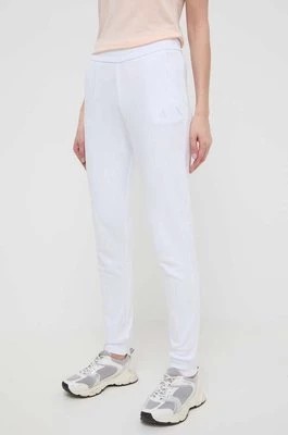 Zdjęcie produktu Armani Exchange spodnie dresowe bawełniane kolor biały gładkie 3DYP82 YJFDZ