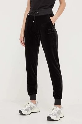 Zdjęcie produktu Armani Exchange spodnie dresowe kolor czarny z aplikacją