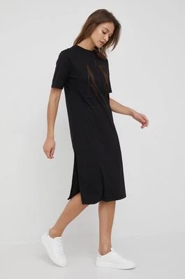 Zdjęcie produktu Armani Exchange sukienka kolor czarny midi prosta 8NYAHX YJ8XZ NOS