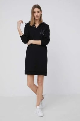 Zdjęcie produktu Armani Exchange sukienka bawełniana 8NYADY.YJ68Z.NOS kolor czarny mini oversize