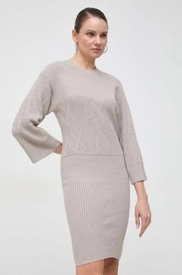 Zdjęcie produktu Armani Exchange sukienka bawełniana kolor beżowy midi oversize 3DYA1A YMZ1Z