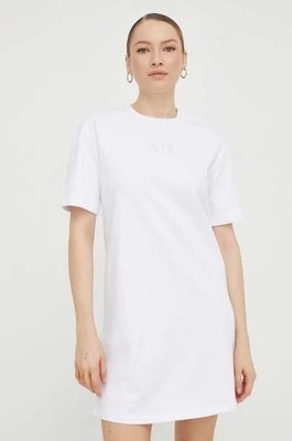 Zdjęcie produktu Armani Exchange sukienka bawełniana kolor biały mini oversize 3DYA89 YJFHZ