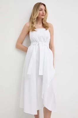 Zdjęcie produktu Armani Exchange sukienka bawełniana kolor biały mini rozkloszowana 3DYA28 YN4RZ