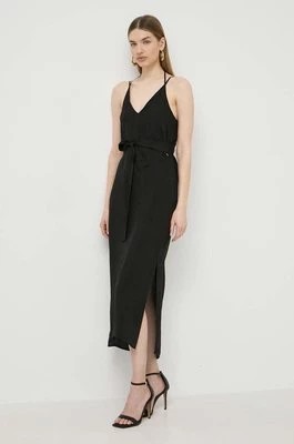 Zdjęcie produktu Armani Exchange sukienka kolor czarny maxi rozkloszowana 3DYA45 YN9RZ