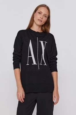 Zdjęcie produktu Armani Exchange sweter damski kolor czarny lekki