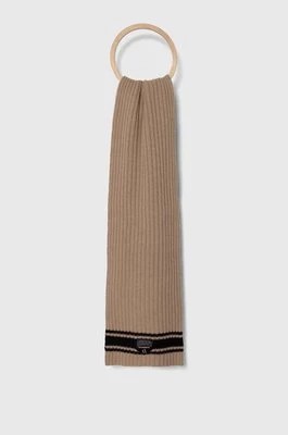 Zdjęcie produktu Armani Exchange szalik wełniany kolor brązowy wzorzysty