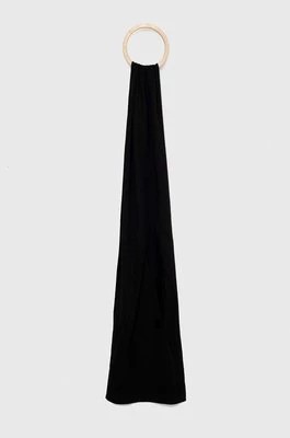 Zdjęcie produktu Armani Exchange szalik wełniany kolor czarny gładki