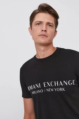 Zdjęcie produktu Armani Exchange t-shirt męski kolor czarny z nadrukiem 8NZT72 Z8H4Z NOS