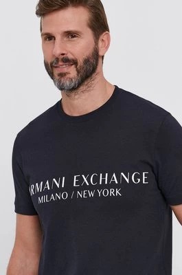 Zdjęcie produktu Armani Exchange t-shirt męski kolor granatowy z nadrukiem 8NZT72 Z8H4Z NOS