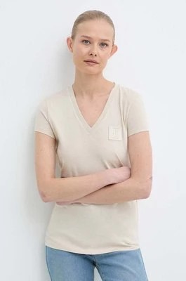 Zdjęcie produktu Armani Exchange t-shirt bawełniany damski kolor beżowy 8NYTNX YJG3Z