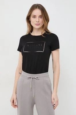 Zdjęcie produktu Armani Exchange t-shirt bawełniany damski kolor czarny 3DYT59 YJ3RZ