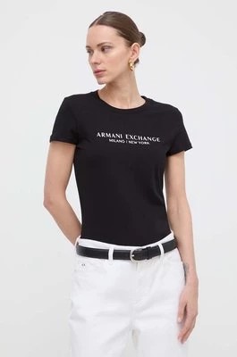 Zdjęcie produktu Armani Exchange t-shirt bawełniany damski kolor czarny 8NYTAB YJG3Z NOS
