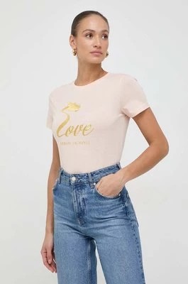 Zdjęcie produktu Armani Exchange t-shirt bawełniany damski kolor różowy 3DYT42 YJCNZ