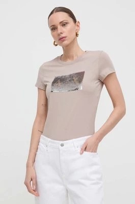 Zdjęcie produktu Armani Exchange t-shirt bawełniany kolor beżowy 8NYTDL YJ73Z
