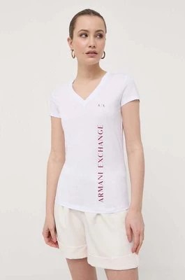 Zdjęcie produktu Armani Exchange t-shirt bawełniany kolor biały