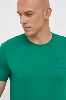Zdjęcie produktu Armani Exchange t-shirt bawełniany kolor zielony z nadrukiem