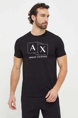 Zdjęcie produktu Armani Exchange t-shirt bawełniany męski kolor czarny z nadrukiem 3DZTAD ZJ9AZ