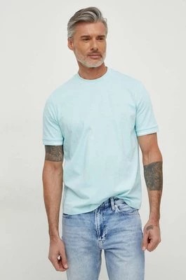 Zdjęcie produktu Armani Exchange t-shirt bawełniany męski kolor niebieski gładki 3DZTLR ZJLFZ