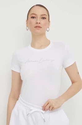 Zdjęcie produktu Armani Exchange t-shirt damski kolor biały 3DYT27 YJDTZ