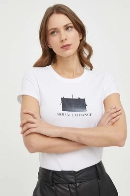 Zdjęcie produktu Armani Exchange t-shirt damski kolor biały 3DYT51 YJETZ