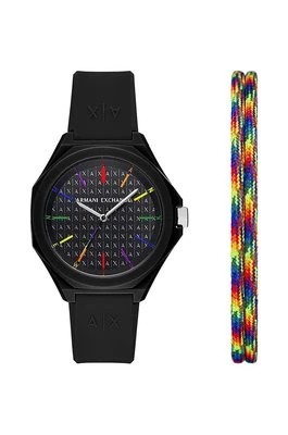 Zdjęcie produktu Armani Exchange zegarek i bransoletka kolor czarny