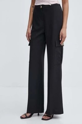 Zdjęcie produktu Artigli spodnie damskie kolor czarny szerokie high waist AP38108