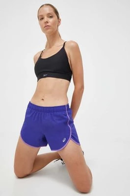 Zdjęcie produktu Asics szorty do biegania Icon kolor fioletowy gładkie medium waist
