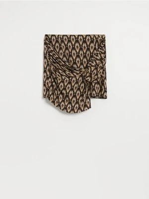 Zdjęcie produktu Asymetryczna spódnica mini z drapowaniem i wzorem House