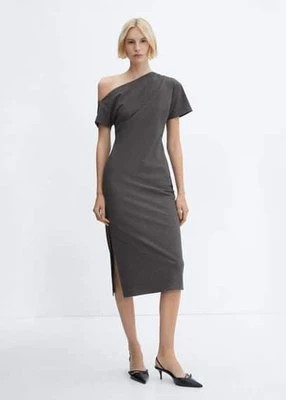 Zdjęcie produktu Asymetryczna sukienka z rozcięciem z boku Mango