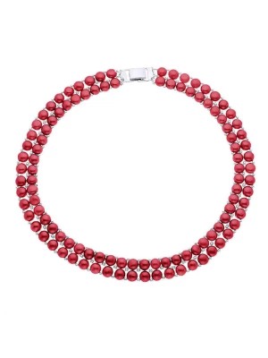 Zdjęcie produktu ATELIERS SAINT GERMAIN Naszyjnik perłowy w kolorze czerwonym - dł. 40 cm rozmiar: onesize