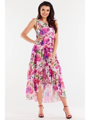 Zdjęcie produktu Awama Sukienka w kolorze różowym ze wzorem rozmiar: XL