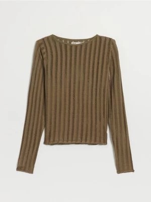 Zdjęcie produktu Ażurowy sweter z bawełny khaki House