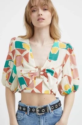 Zdjęcie produktu BA&SH bluzka AYMAR damska kolor beżowy wzorzysta 1E24AYMA