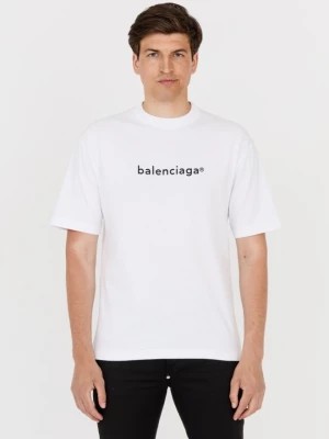 Zdjęcie produktu BALENCIAGA Biały t-shirt z czarnym logo