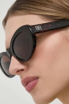 Zdjęcie produktu Balenciaga okulary przeciwsłoneczne damskie kolor brązowy BB0294S