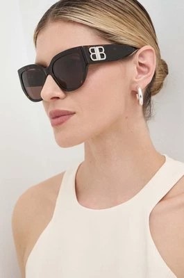 Zdjęcie produktu Balenciaga okulary przeciwsłoneczne damskie kolor brązowy BB0323SK