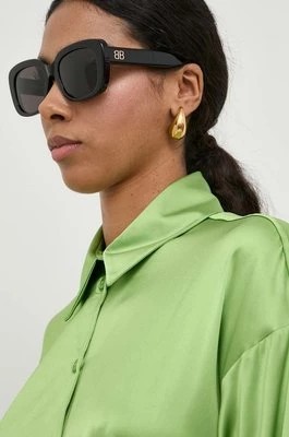 Zdjęcie produktu Balenciaga okulary przeciwsłoneczne damskie kolor czarny BB0295SK
