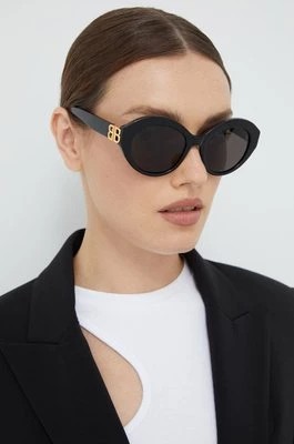 Zdjęcie produktu Balenciaga okulary przeciwsłoneczne damskie kolor czarny