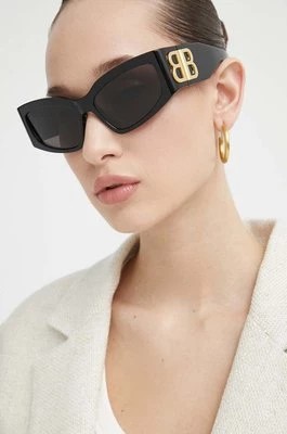 Zdjęcie produktu Balenciaga okulary przeciwsłoneczne damskie kolor czarny BB0321S